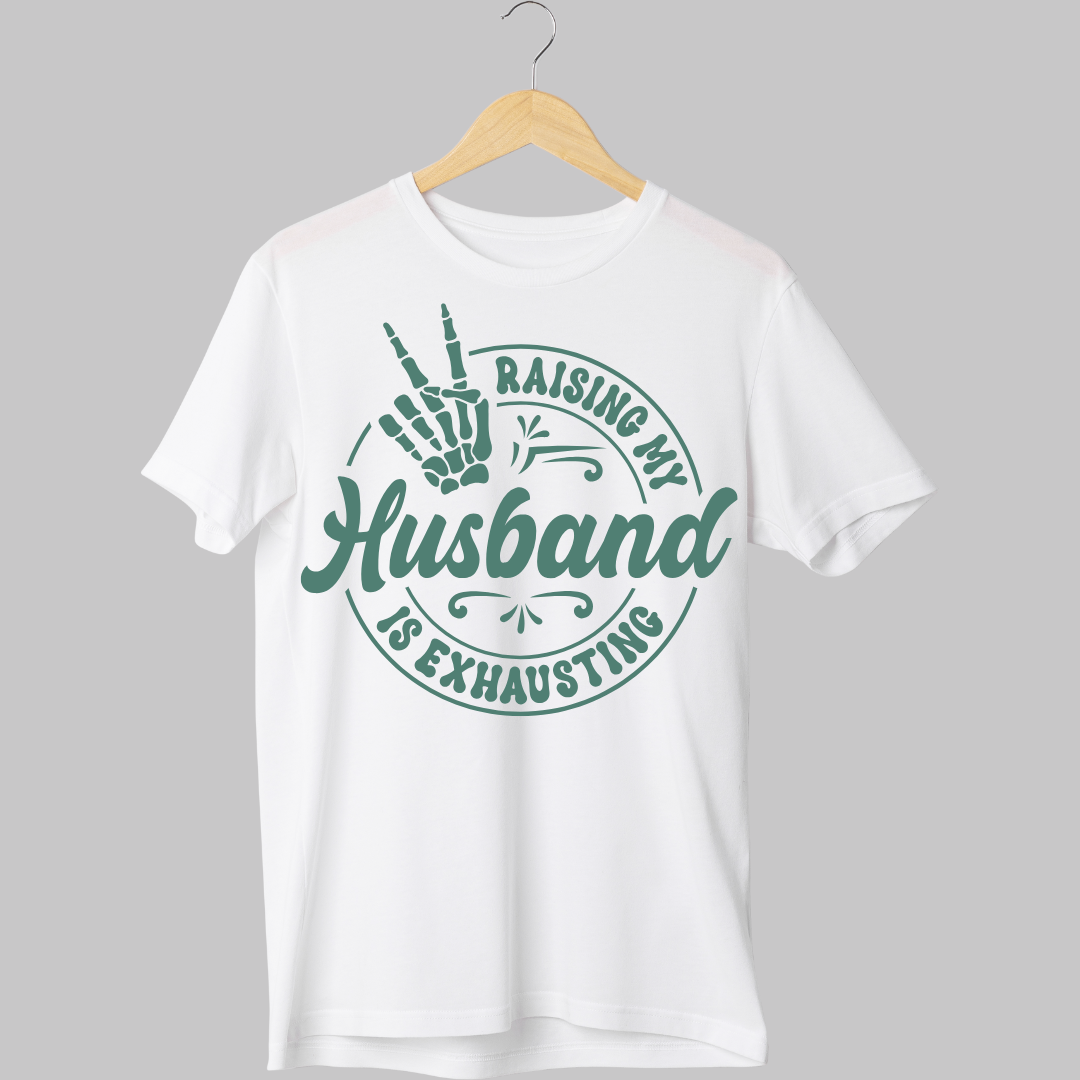 RAISING MY HUSBAND WHITE T-SHIRT